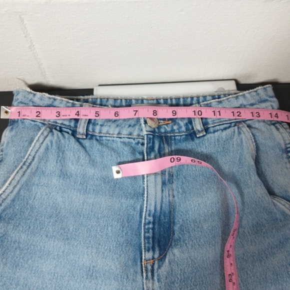 Zara Blue Utility Cargo Worker High Rise Straight Jeans - Picture 7 of 9